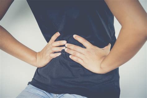 Women With Stomach Ache Stock Image Image Of Care Suffering 99094735