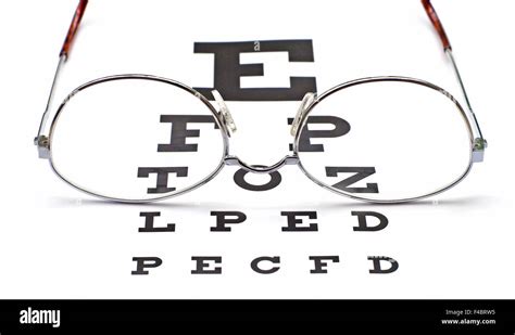 Glasses On Snellen Eye Chart Background Stock Photo A