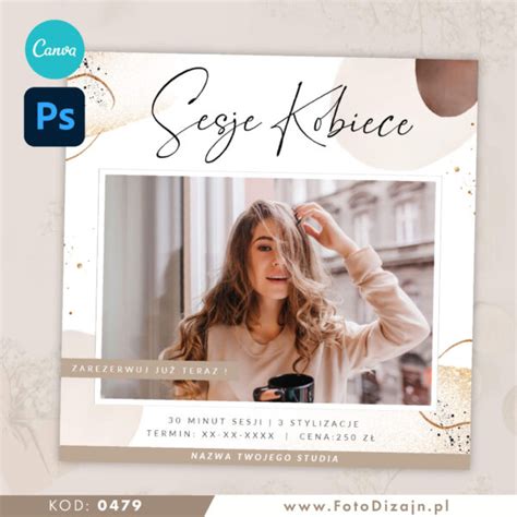 Szablon Plakatu Na Sesje Kobiece Boudoir 0479 Do CANVA PHOTOSHOP