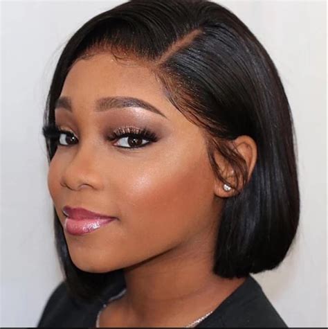 Short Lace Front Human Hair Wigs For Black Women Brazilian Straight Remy X Lace Closure Bob