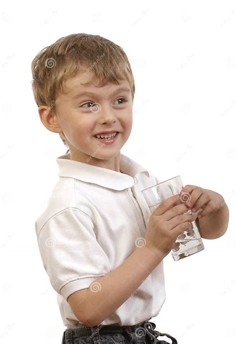 Happy Boy Drinking Water Stock Image Image Of Male Years 2063899