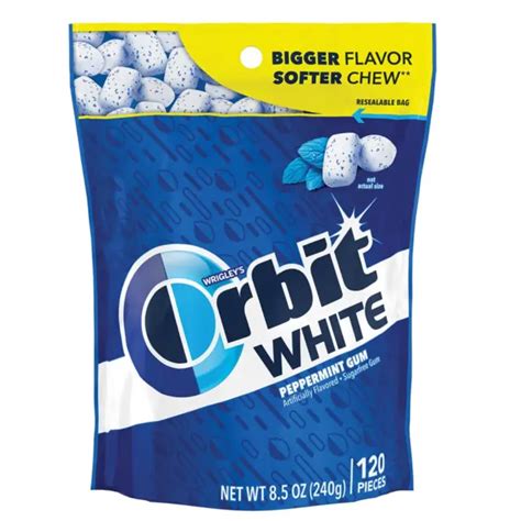 Orbit Gum White Peppermint Sugar Free Chewing Gum 85 Oz 120 Pieces