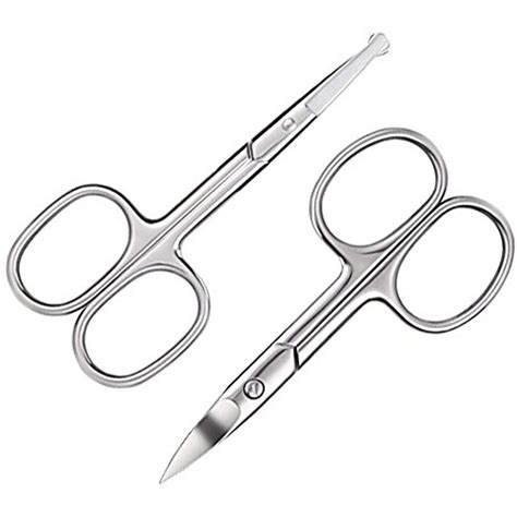 Eyebrow And Nose Hair Scissors Set Stainless Steel Trimmer With Curved