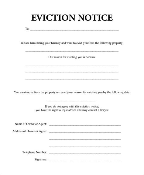 Eviction Notice 10 Examples Format Pdf Examples