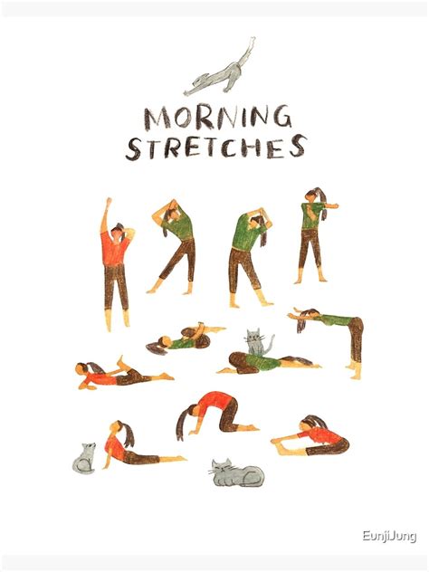 morning stretches yoga poster for sale by eunjijung redbubble