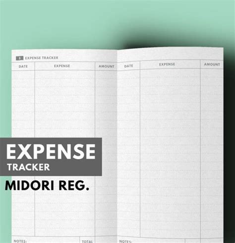 Midori Regular Insert Expense Tracker Insert Budget Planner
