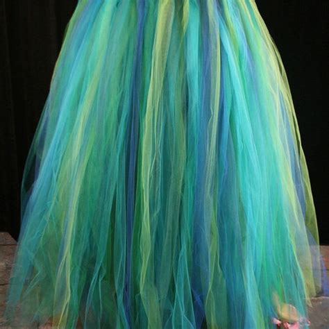 Mermaid Tulle Tutu Skirt Floor Length Streamer Formal Bridal Etsy
