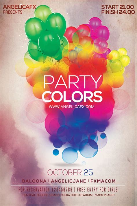 Party Colors Psd Flyerposter Template Party Colors Psd Flyerposter
