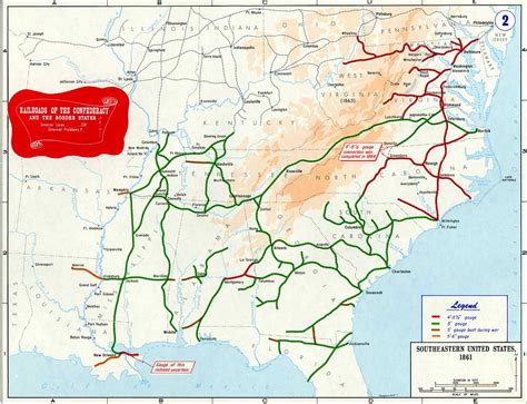 Confederate States Of America Civil War Railroad Map