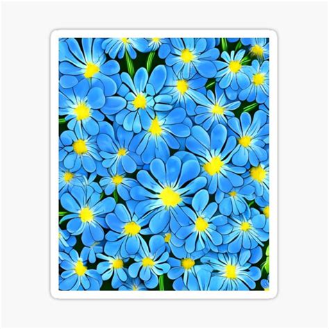 Little Blue Flowers Sticker For Sale By Gramizzia Redbubble