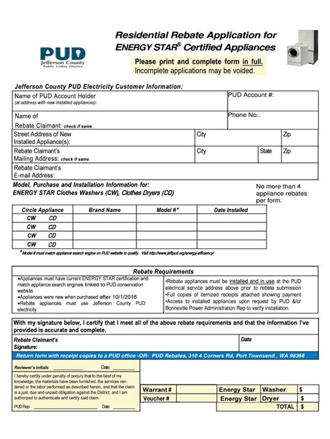 Cafe Appliance Rebate Form