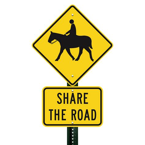 Share the Road Sign (Black on Yellow), SKU: K-4295