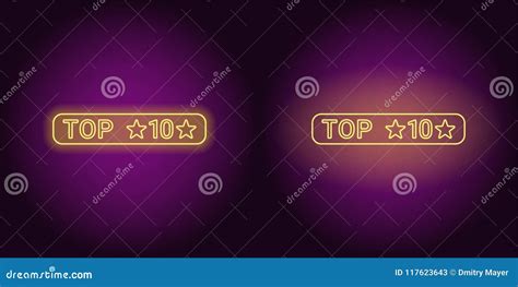 Neon Banner Of Top 10 The Best Stock Vector Illustration Of Position