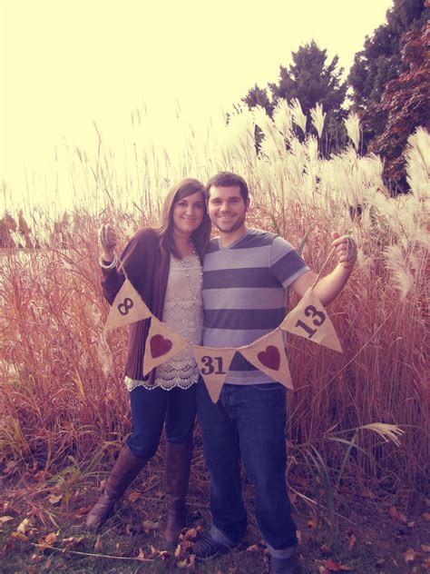 Our Save The Date Picture With The Diy Sign I Made I Love How It