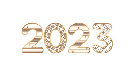 2023 خط الفن كلمة العام الجديد خطوط التدرج الذهبي 2023 سنه جديده فن