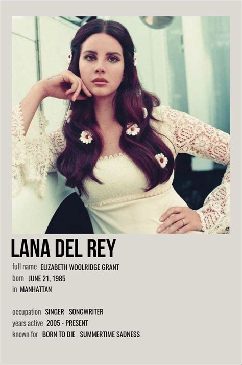 Lana Del Rey Vintage Music Posters Movie Posters Minimalist Celebs