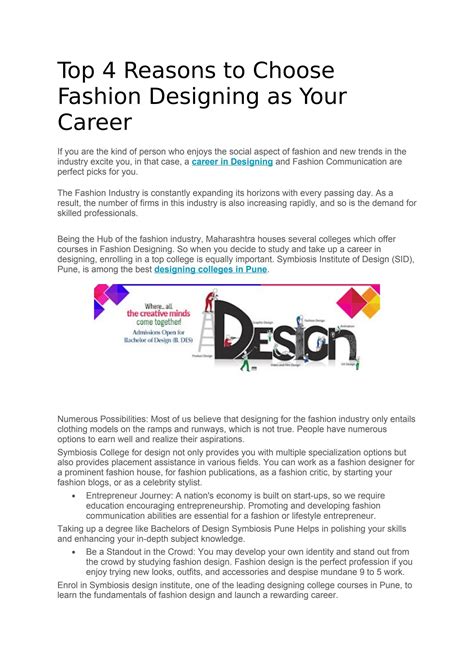 Top 4 Reasons To Choose Fashion Designing As Your Career By Symbiosis Institute Of Design Issuu