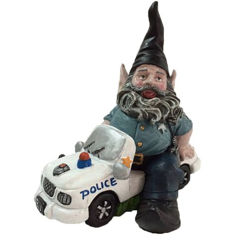 Nowaday Gnomes Policeman The Gnome Garden Gnome Police Officer In His