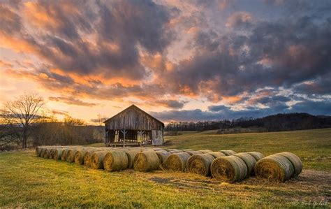 Old Barn Sunset Scenic Virginia