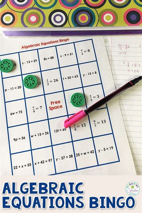 Playing Algebraic Equations Bingo In Middle School Math Cognitive