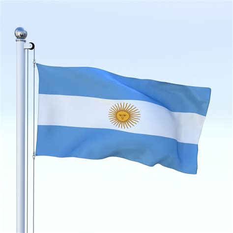 3d Model Animated Argentina Flag Vr Ar Low Poly Obj Fbx Stl Blend Dae Mtl