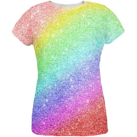 Lgbtq Pride Faux Rainbow Glitter All Over Womens T Shirt Multi Md