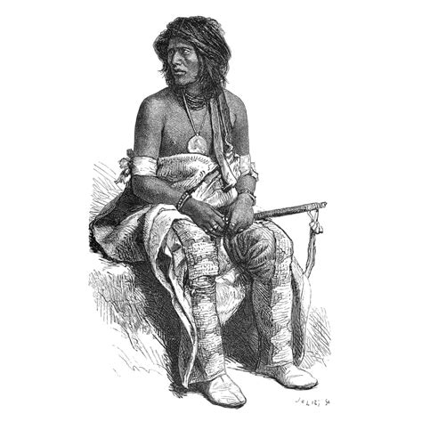 Pawnee Warrior 1868 Nwarrior Of The Pawnee Tribe Wood Engraving