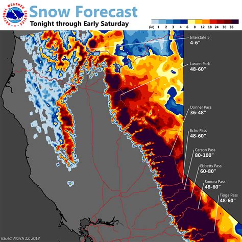Up To 100 Inches Of Snow Forecast For Northern California