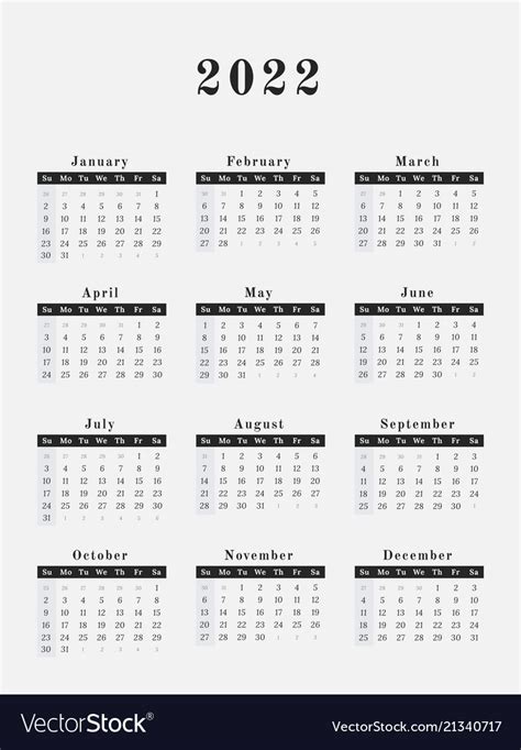 2022 Printable Calendar Vertical Printable World Holiday