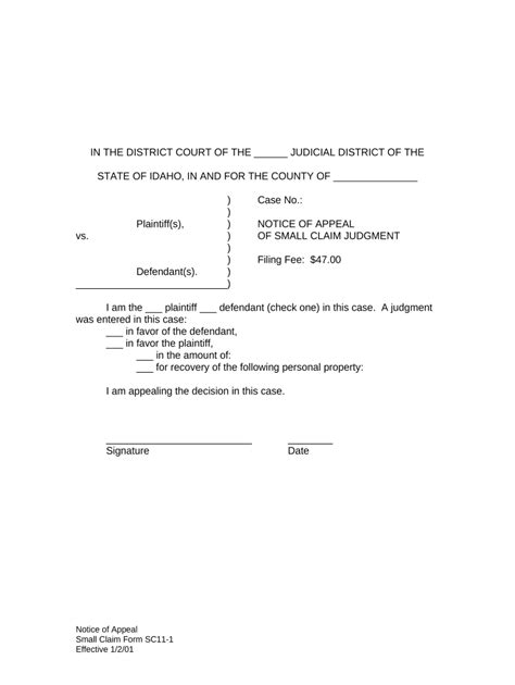 Notice Of Appeal Idaho Fill Out And Sign Online Dochub