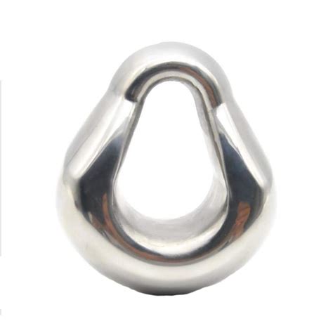 Buy Stainless Steel Cock Ring Pendant Bondage Scrotum Squeeze Testicles Chastity Lock Penis Ring