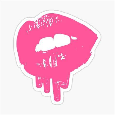 pink lipstick dripping lipstick art sticker for sale by yagnaf redbubble