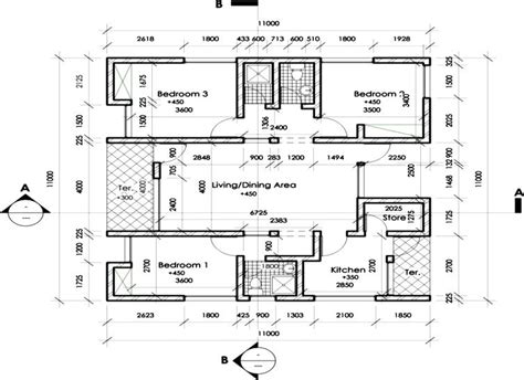 Typical Floor Plan Of A 3 Bedroom Bungalow In One The Housing Estates
