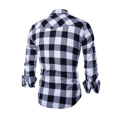 Wholesale Mens Fashion Causal Plaids Checks Shirts Long Sleeve Turn