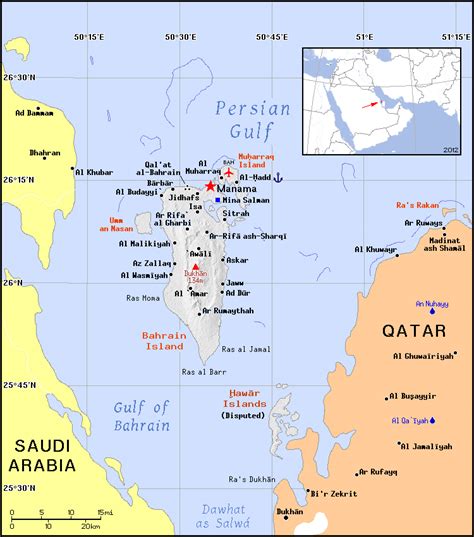 Mapas de bahrein para descargar. Bahrein Regionen Karte