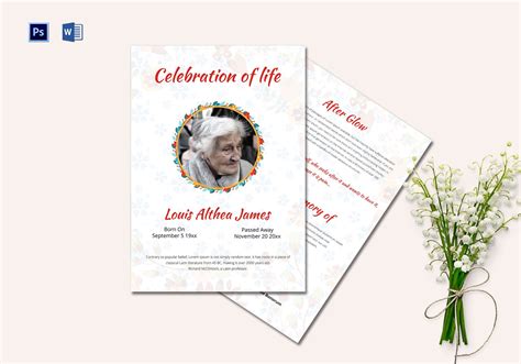 Creative Funeral Memorial Program Template In Adobe Photoshop