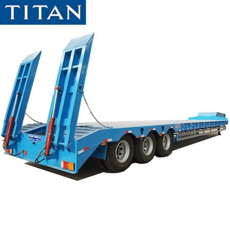 3 Axles Lowbed Semi Trailer Heavy Duty Low Bed Trailer China Low Bed