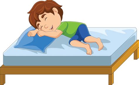 Cartoon Little Boy Sleeping In Bed 15219503 Vector Art At Vecteezy