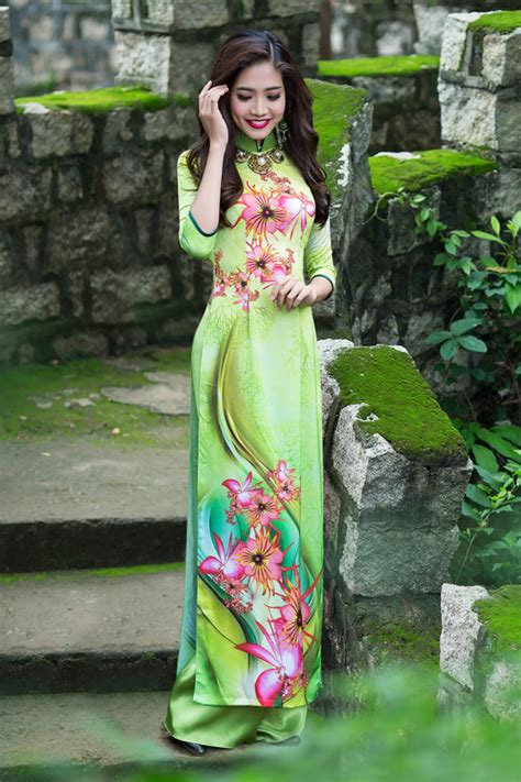 Ao Dai Thai Tuan Fabric VT227 Ao Dai Vinh Colorful Fashion Asian
