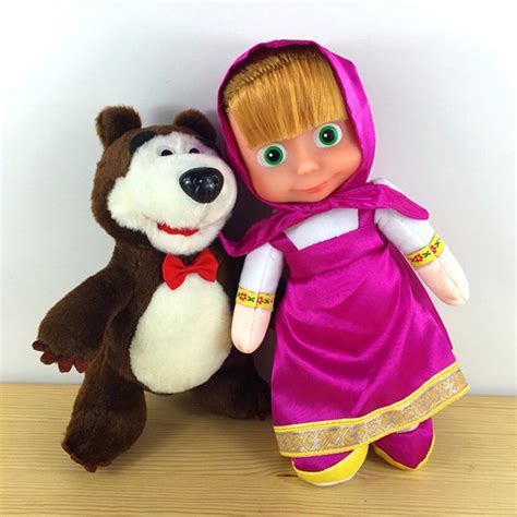 New Year Russian Masha And Bear Toy Doll Masha Boneca The Bear Action