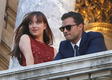 Dakota Johnson And Jamie Dornan Film Fifty Shades Darker In Paris