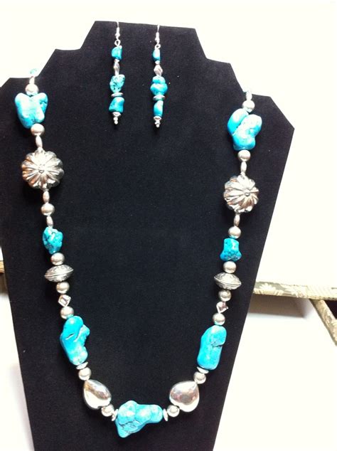 Turquoise Necklace And Earring Set This Turquoise Was Mined In Sonora