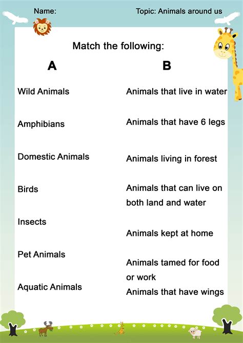 Animals Around Us Worksheet Artofit