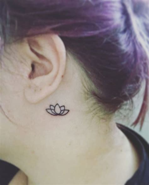 Lotus Tattoo Behind Ear
