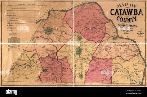 Map Of Catawba County North Carolina Stock Photo Alamy