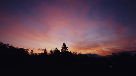 Landscape Sky Clouds Sunset Nature Forest Trees Wallpaper