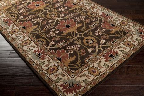 Aurora Area Rug Brown Arts And Crafts Rugs Hand Tufted Style