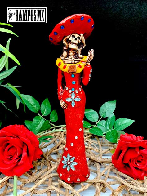 Catrina Skeleton Mexican Ceramic Hand Painted Pottery Etsy