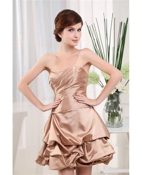 A Line Strapless Short Satin Cocktail Dress Op3264 103 4