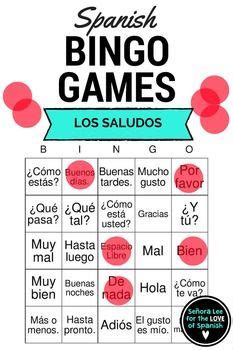 Bingo Cards Printed Per Page To Practice Spanish Greetings And Learning Spanish